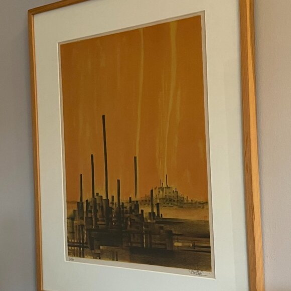 Signed Lithograph 'Factory Fire' by Richard Florsheim - Picture 5 of 8